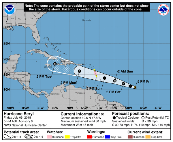 Beryl expected to remain a hurricane through the weekend: National ...