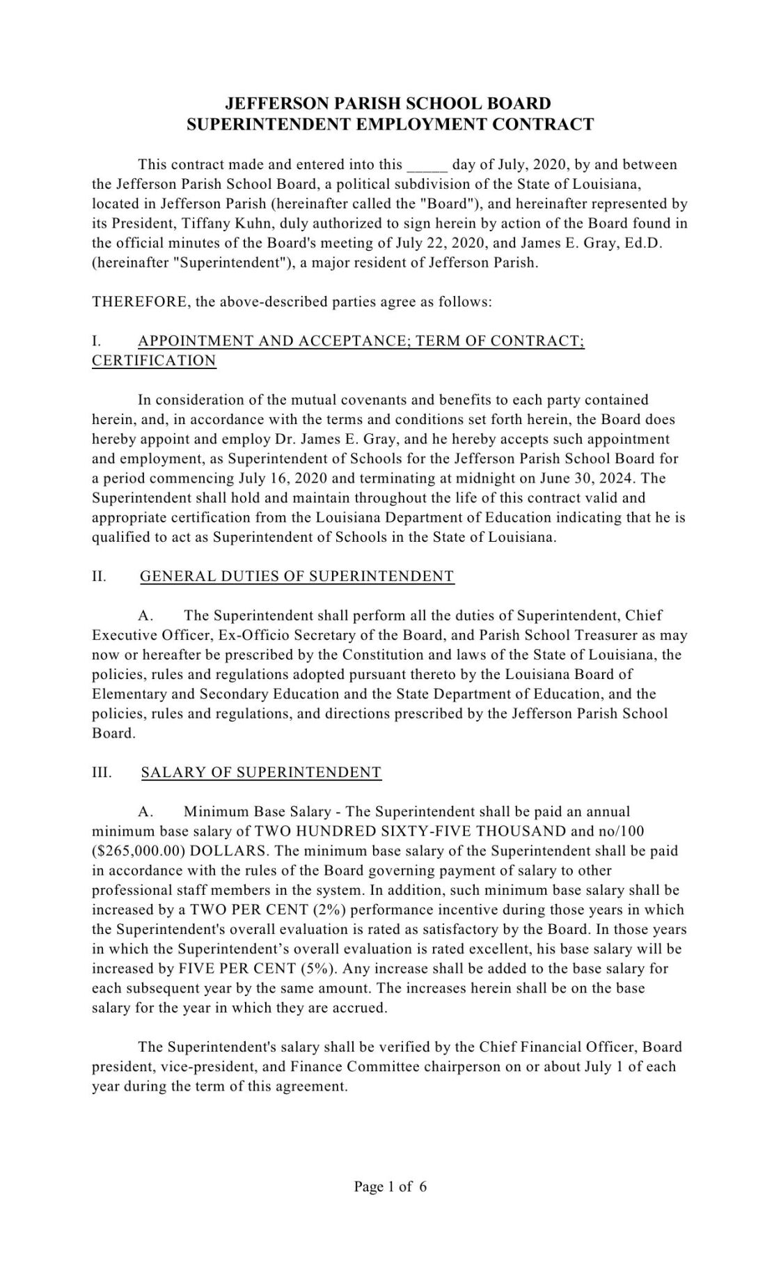 Jefferson Parish School System approves contract with 265,000 base