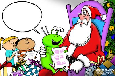 Write the funniest punchline for this little creature from outer space in Walt Handelsman's latest Cartoon Caption Contest and WIN!