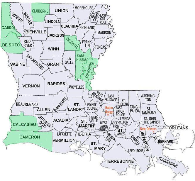 Battle of New Orleans - 64 Parishes