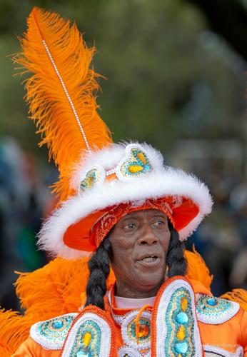 Mardi Gras Indians meander through Central City in New Orleans on Super Sunday 2019