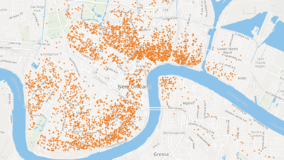short term rentals new orleans map