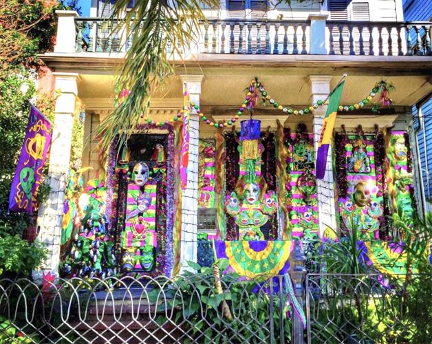 House with lavish Carnival decorations on Esplanade Avenue. Photo by David Mora.jpeg