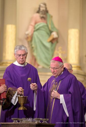 Cardinal Wilton Gregory, Archbishop of Washington bless the ashes duringthe  Ash Wednesday mass which marks the beginning of Lent at Saint Matthew the  Apostle Cathedral in Washington, Wednesday, March, 2, 2022. (