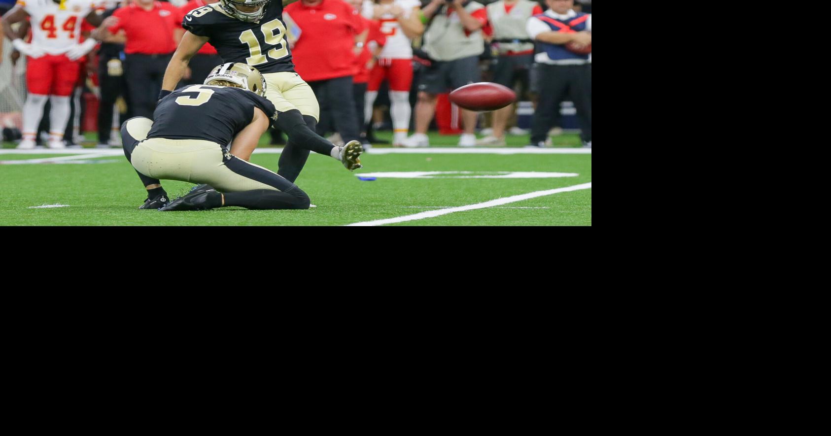 Saints rookie kicker stopped by security before gamewinner Saints