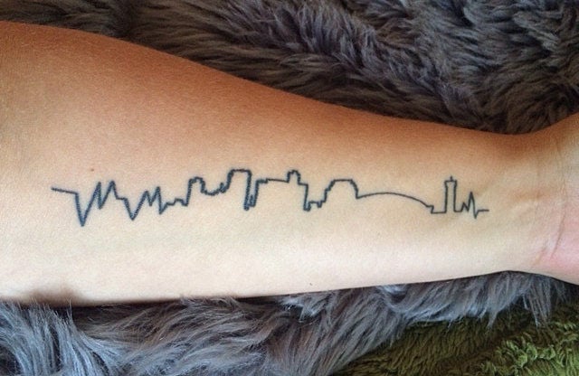 Minneapolis skyline tattoo done by Jordan Martinez  Northeast Fade Away  Tattoo MinneapolisMN  rtattoos