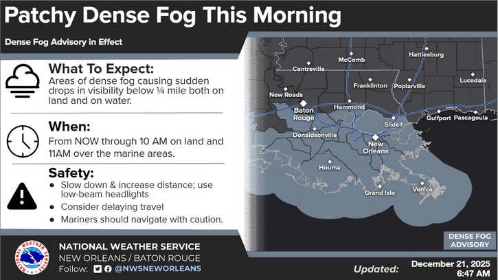 Dense fog advisory issued across New Orleans metro | Weather | nola.com