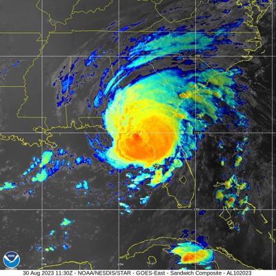 Hurricane Idalia at landfall Aug. 30, 2023