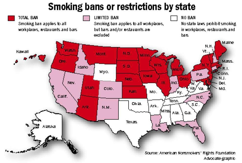 cigarette laws by state With smoking ban in bars, New Orleans would be late in catching up with  most of U.S. | News