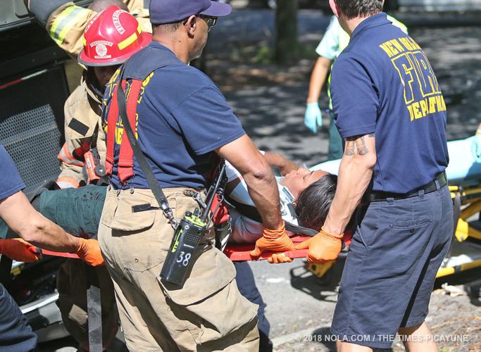 Medical transport van overturns in crash with SUV in Central City