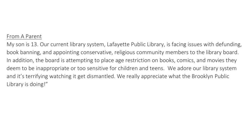 Lafayette parent seeks Brooklyn library eCard