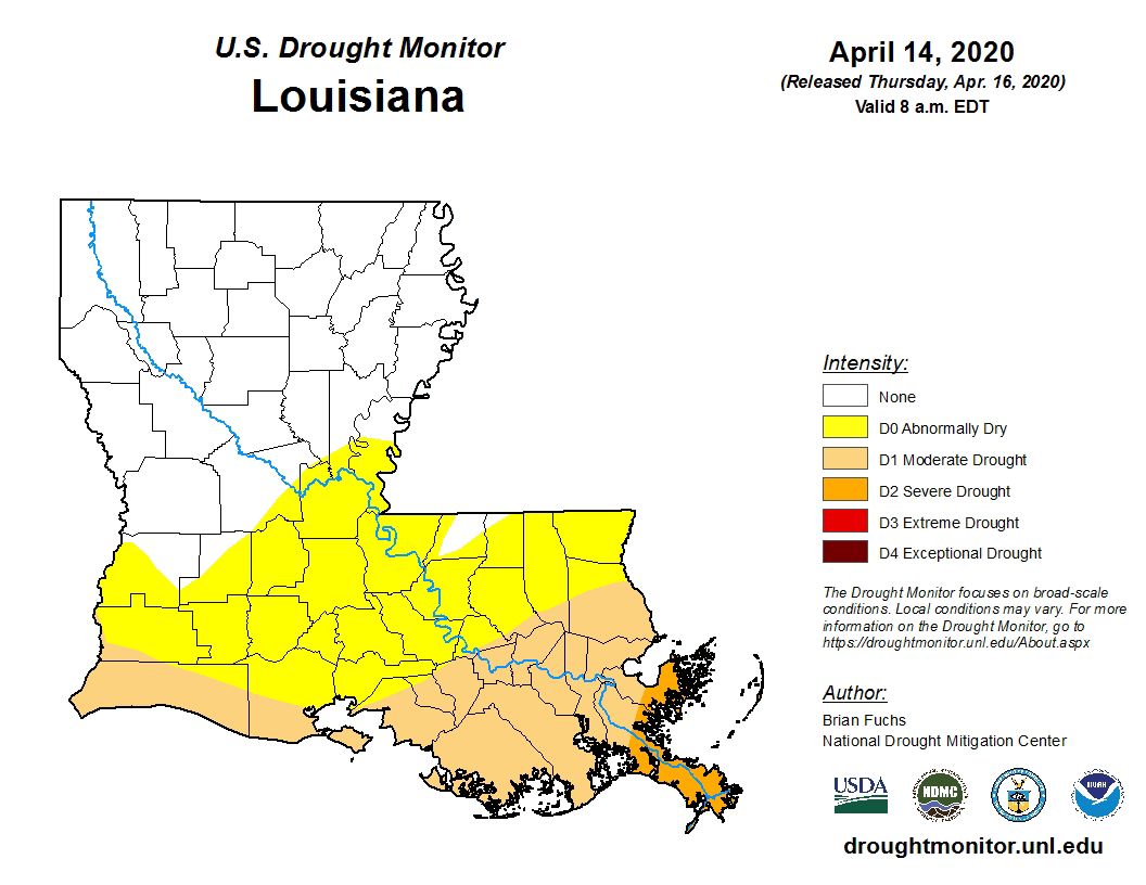 Severe drought conditions now reported in parts of Louisiana see map Weather