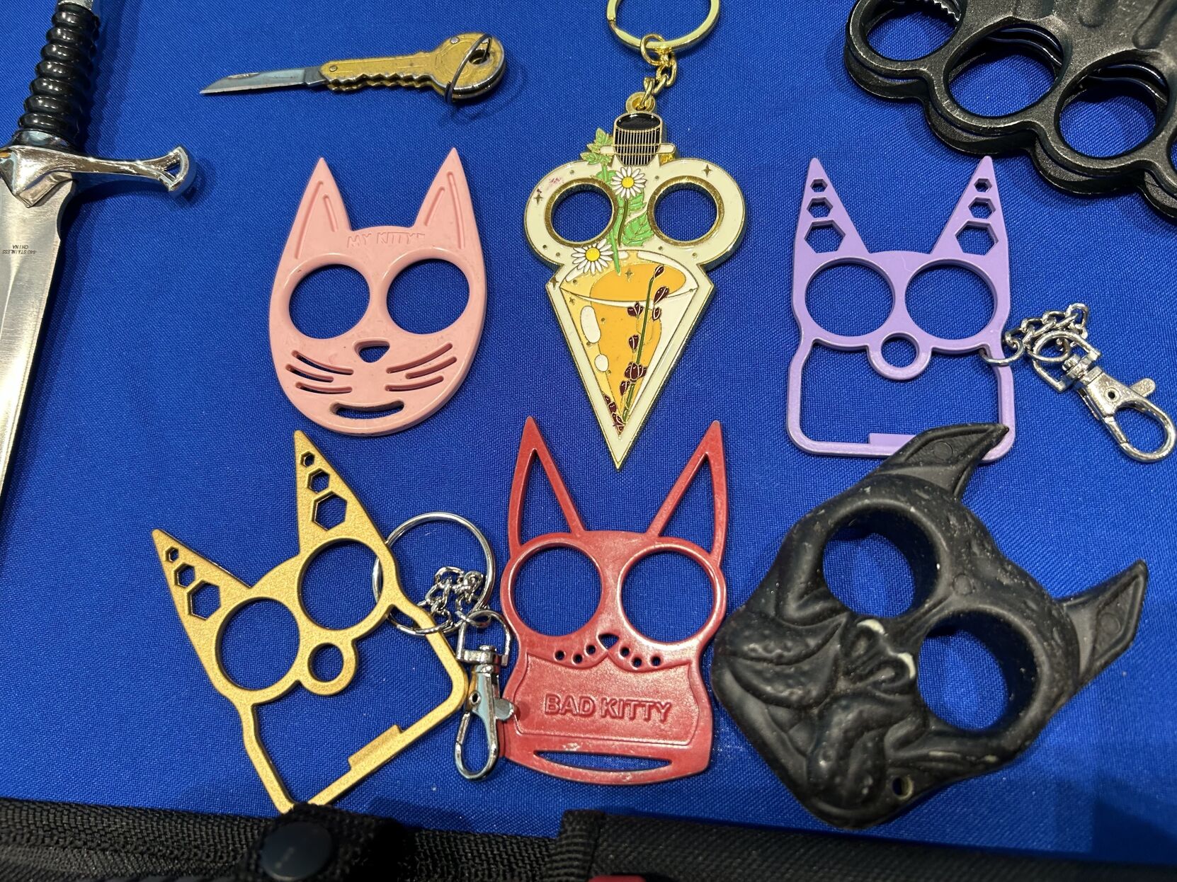 Bad kitty self defense on sale keychain