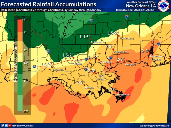 Christmas weather forecast Rain likely in south Louisiana Weather