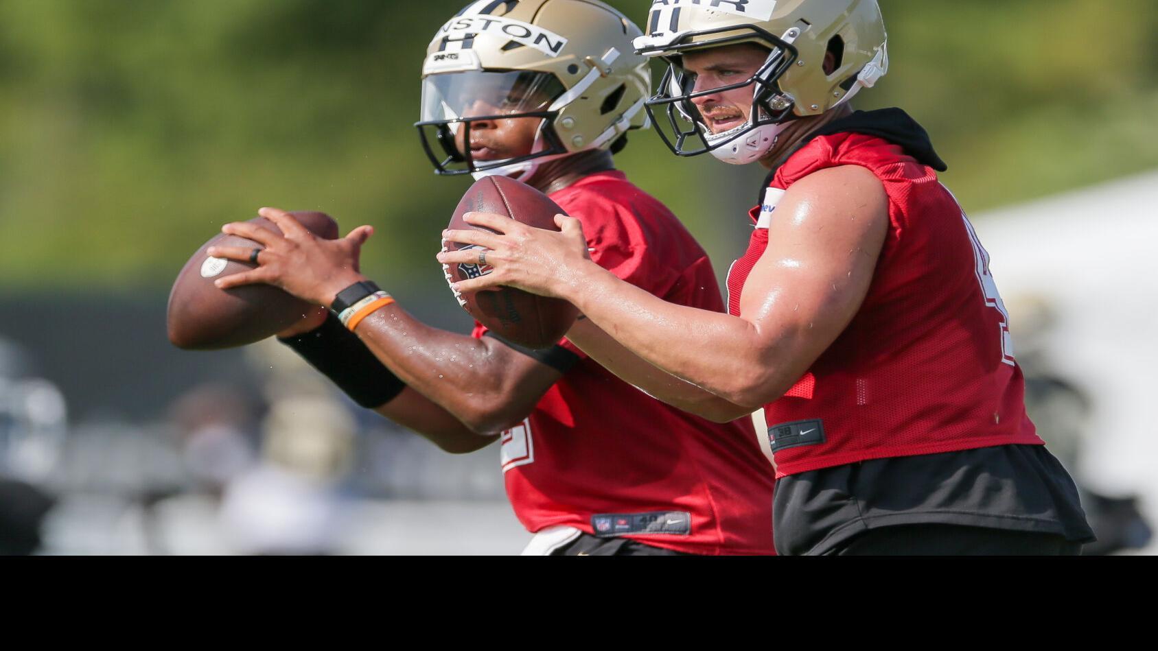 New Orleans Saints quarterback Jameis Winston (2) throws at the NFL team's  football training camp in Metairie, La., Friday, Aug. 4, 2023. (AP  Photo/Gerald Herbert Stock Photo - Alamy