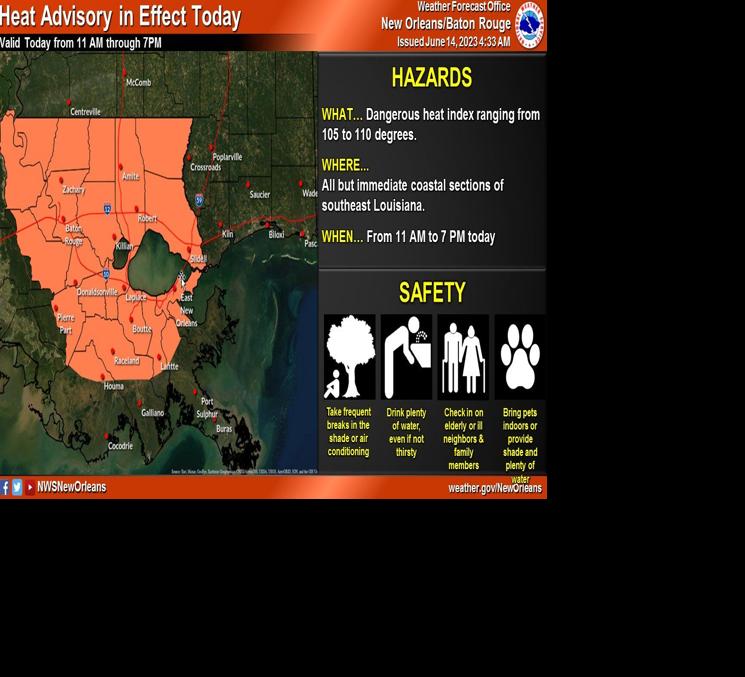 First heat advisory of summer in effect for New Orleans | Weather ...