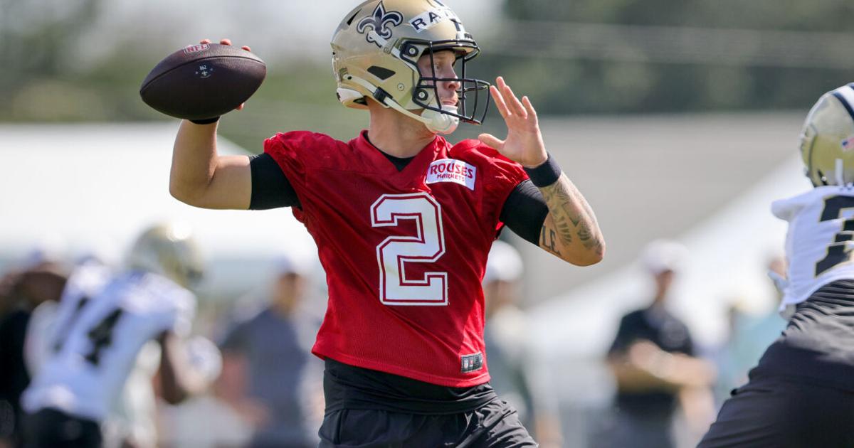 Jake Rattler Dj Saints QB Jake Haener works with 1's; Rattler takes the day | Saints ...