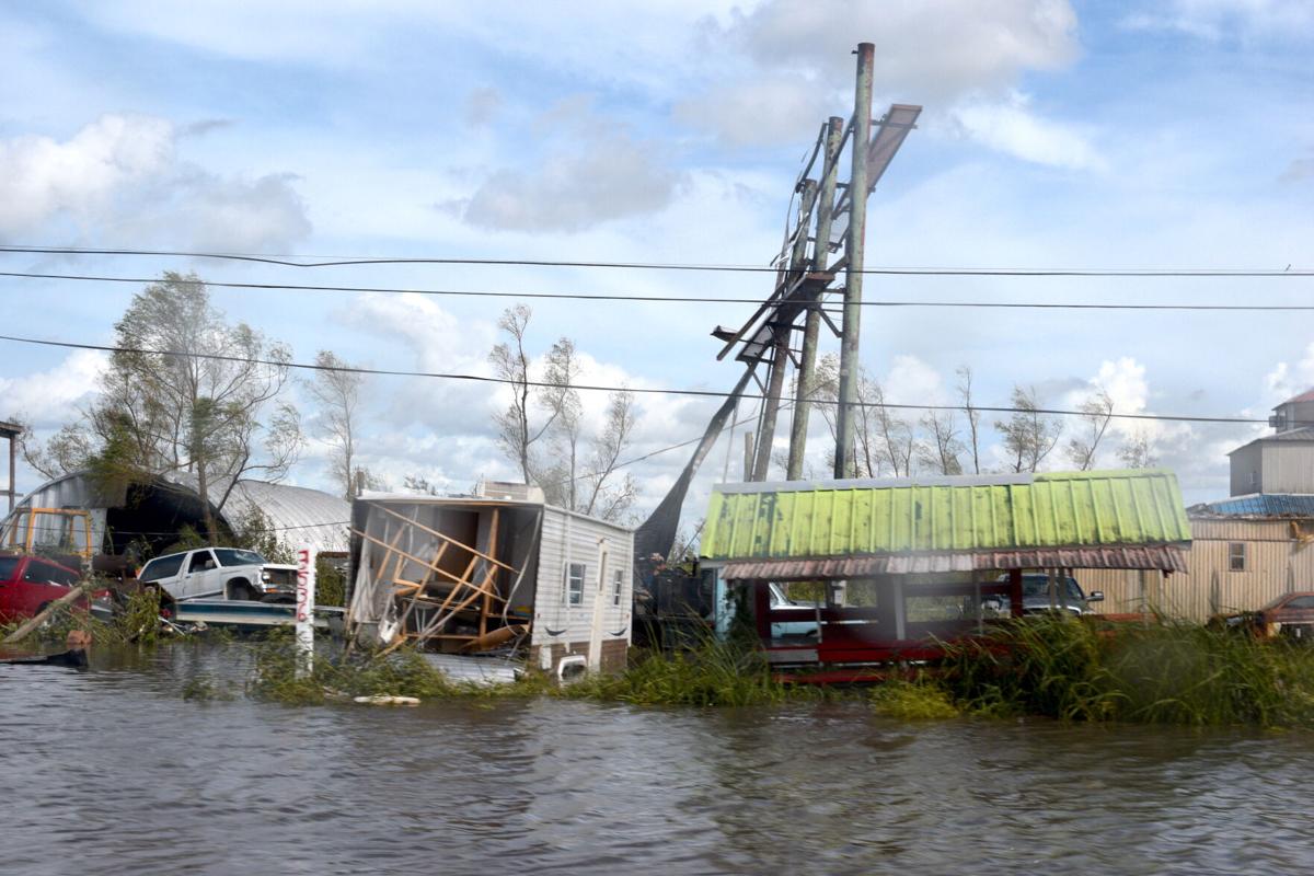Truck and flooding in Des Allemands, LA hurricane ida Hurricane