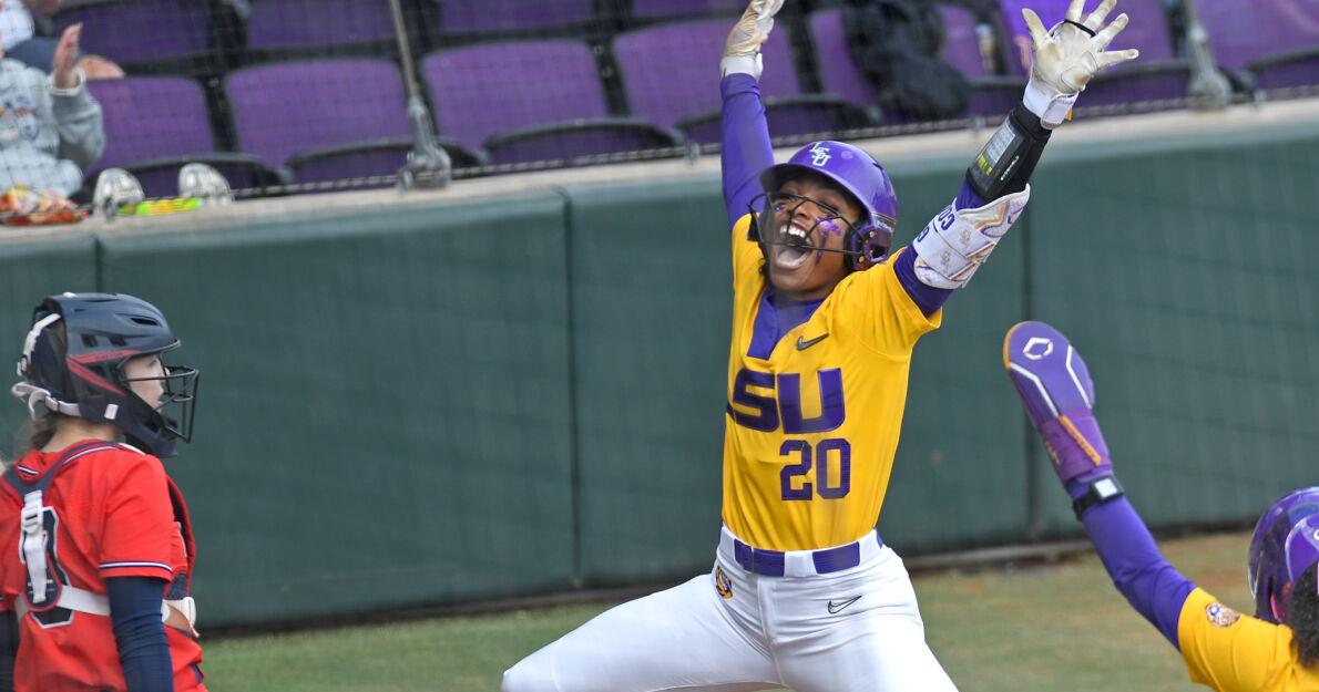 LSU softball team sets team records for runs, hits in a game during sweep of Auburn