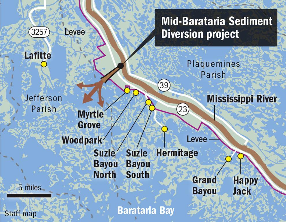 Mid Barataria diversion communities map
