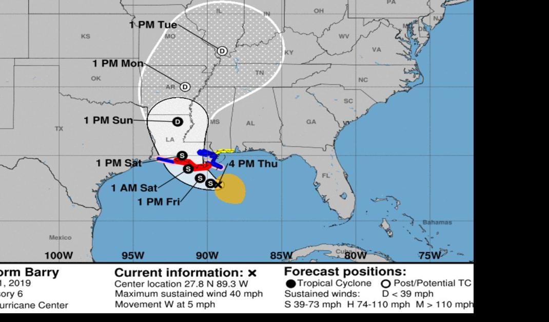 Tropical Storm Barry advisory: Tropical storm warnings for ...