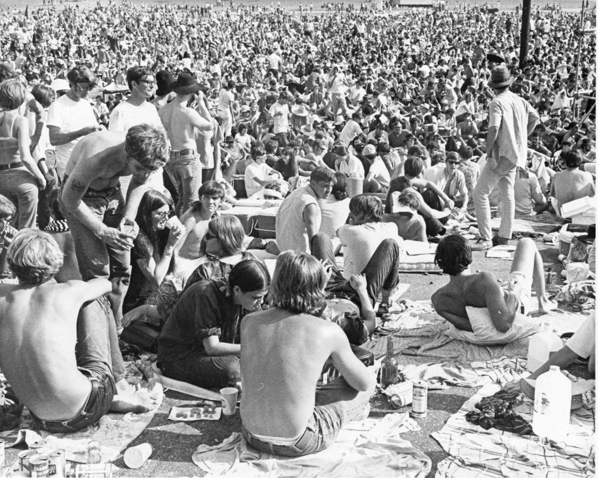FILE PHOTO. People gather at the 1969 New Orleans Pop Festival at the