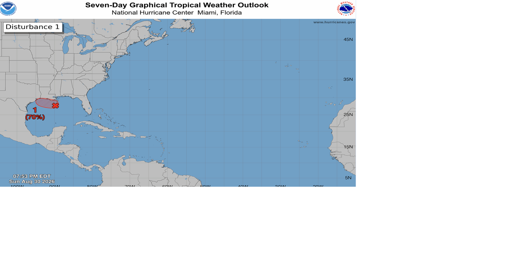 Gulf disturbance could strengthen to tropical storm, expected to dump rain on Louisiana