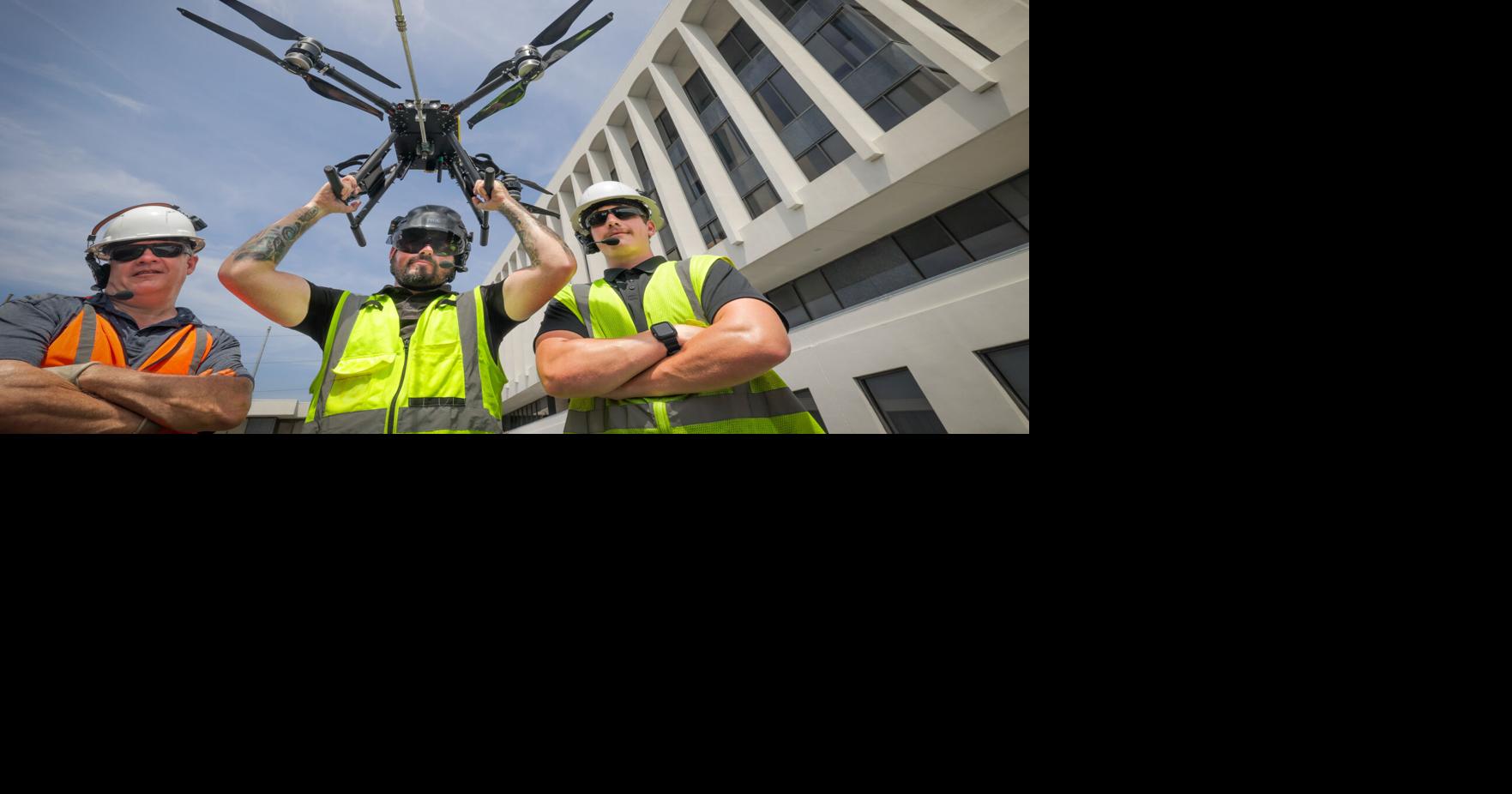 This company is flying 30-pound drones to clean New Orleans high-rises. Here's how they do it.