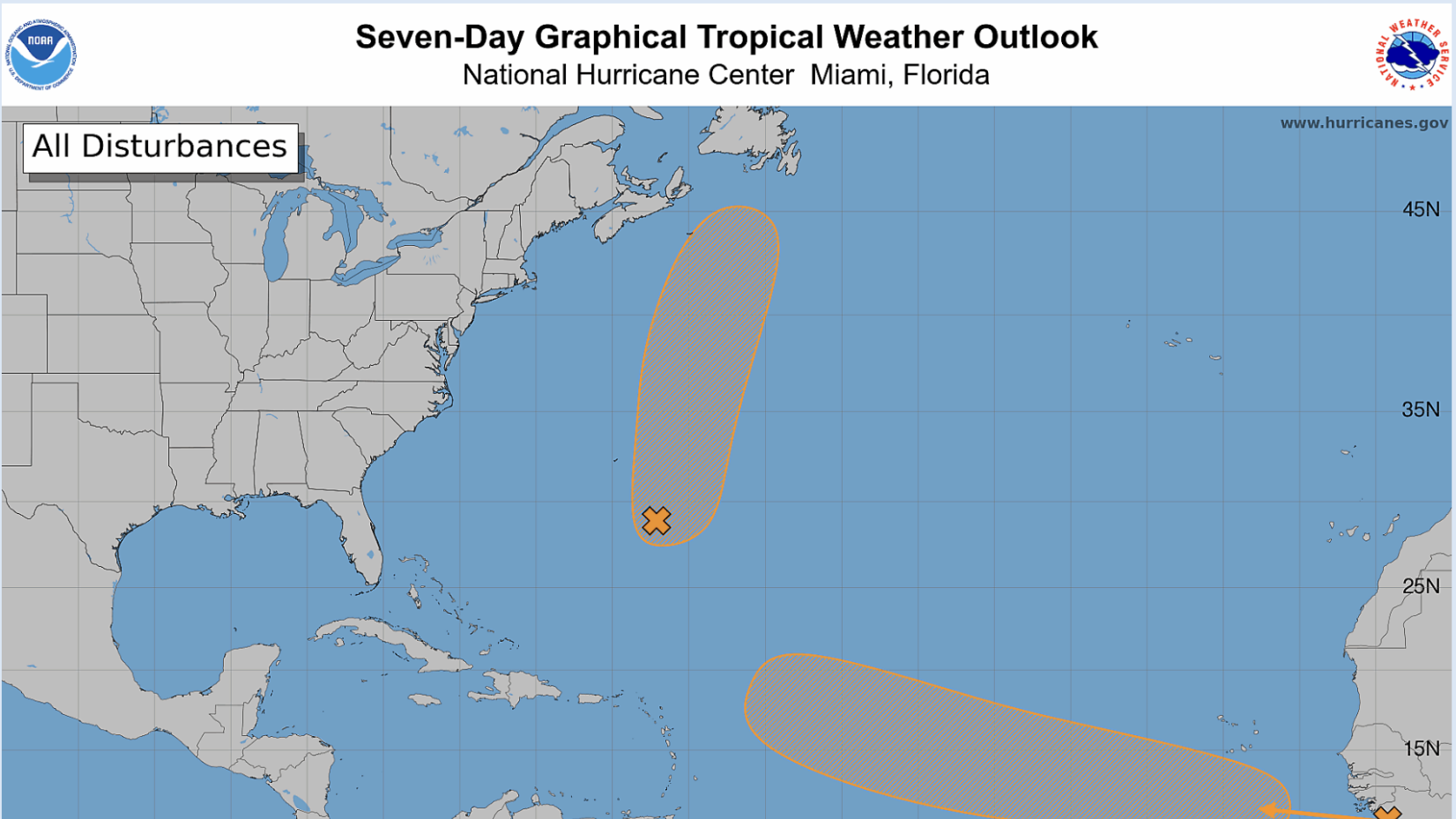 Two tropical depressions could form in Central Atlantic: NHC