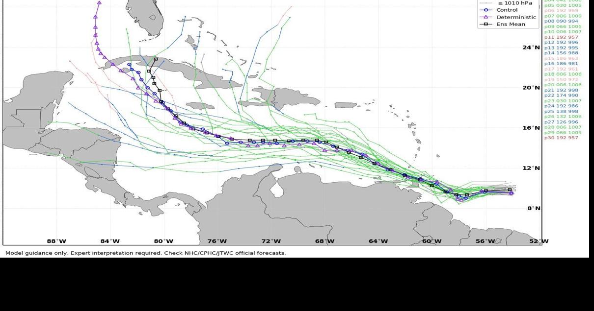 Invest 98L spaghetti models for Caribbean 10am Sept 22 Hurricane