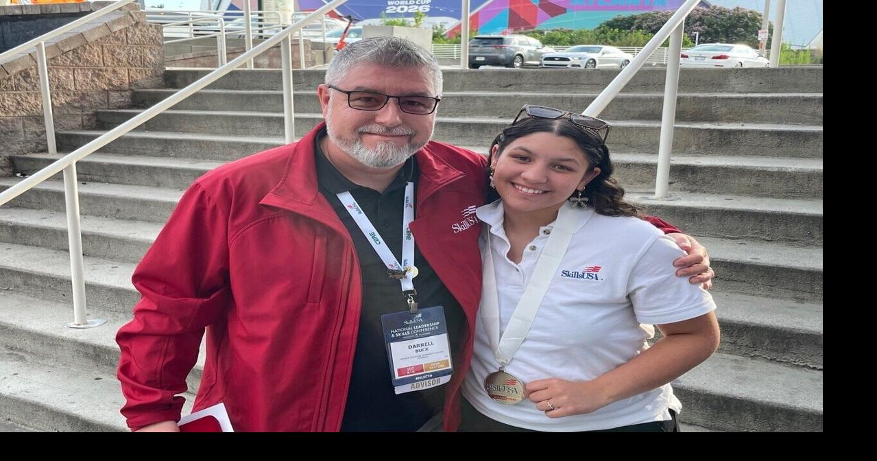 Like father, like daughter: Sulphur student wins silver at competition with her dad as coach
