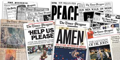 Historic New Orleans newspapers collage