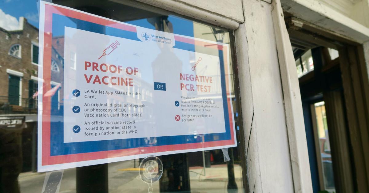 New Orleans drops COVID vaccine mandate for restaurants, bars and other public spaces