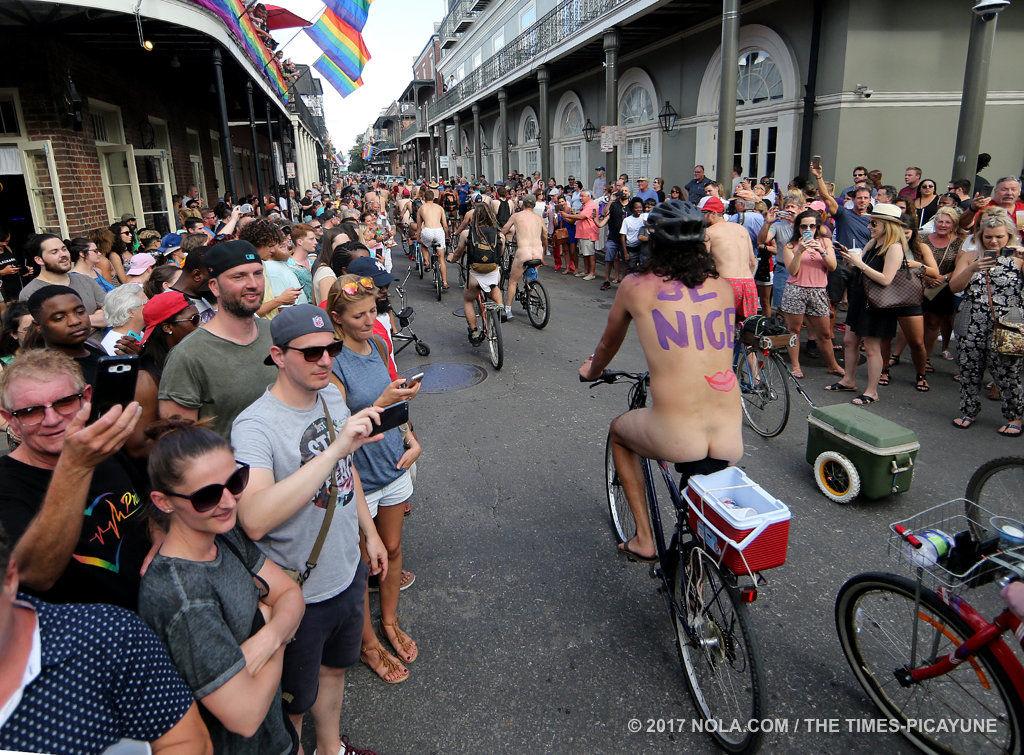 At World Naked Bike Ride, French Quarter cyclists whipped by