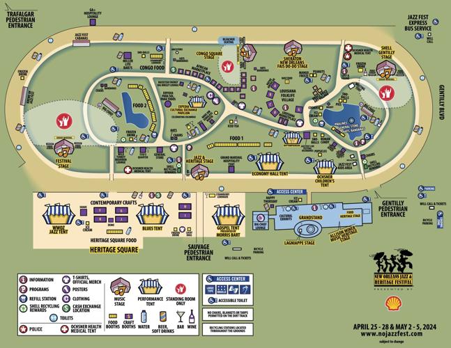 Jazz Fest 2024 map and daily schedule cubes Jazz Fest