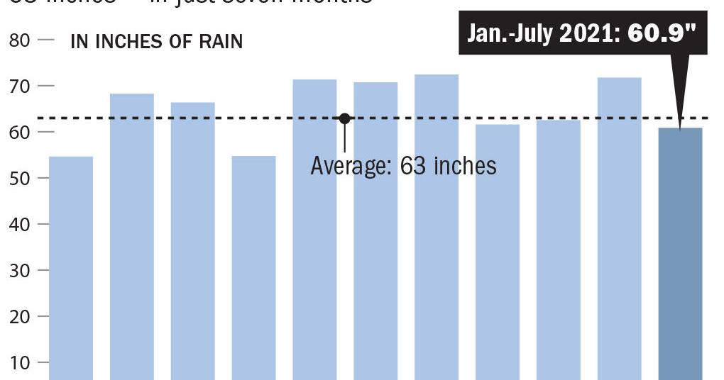 New Orleans Rainfall Totals 2025