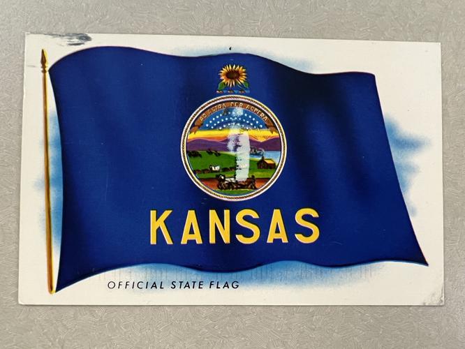 Kansas flag postcard