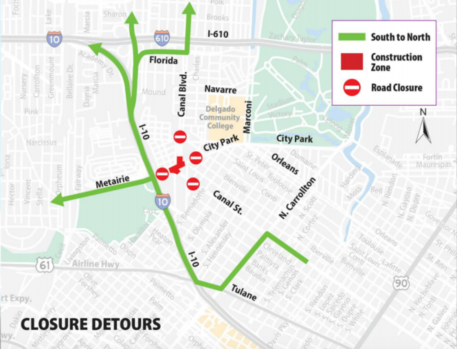 Here s how upcoming road closures at Canal Street and City Park