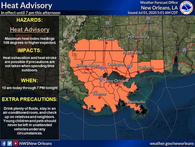 Heat advisory in effect for New Orleans, Baton Rouge on Wednesday: See ...