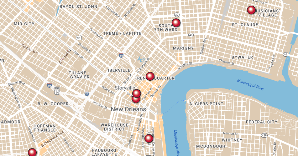 Map of recent New Orleans mass shootings | Crime/Police | nola.com