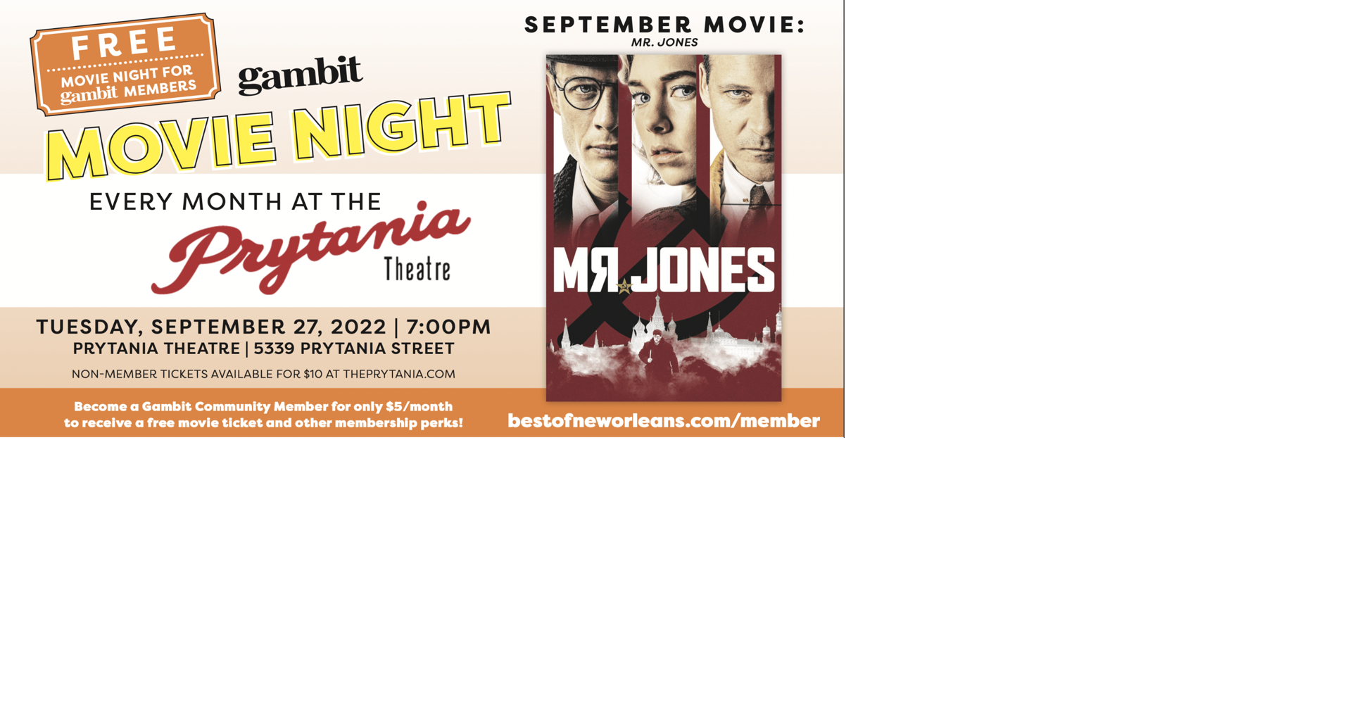 Gambit's September movie night In ‘Mr. Jones,’ a journalist exposes