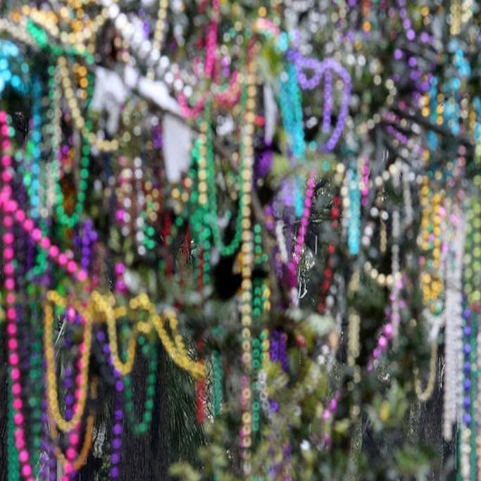 Long Beads are the prize of every parade goer at Mardi Gras.