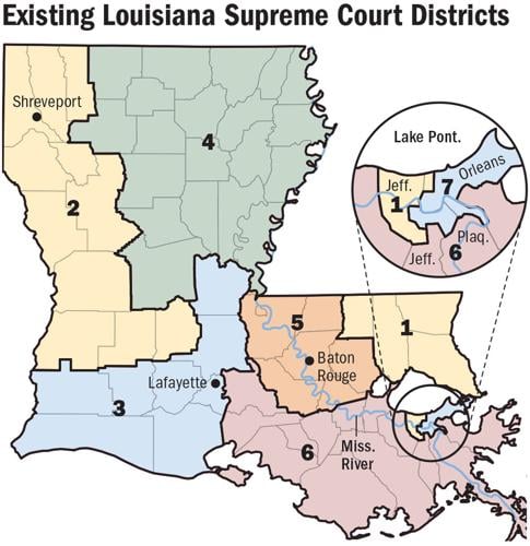 Existing La Supreme Court Disricts map
