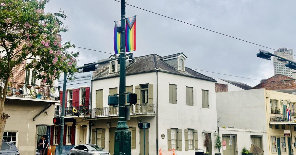 Pride flags on Rampart Street send the message 'you can be yourself here'