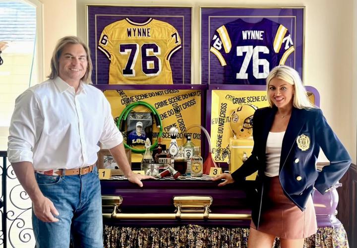 Purple casket owned by slain LSU superfan is transformed into a