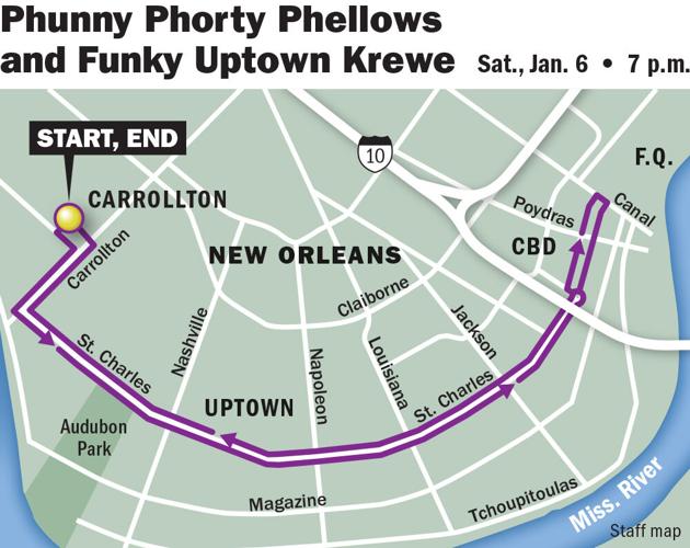 Twelfth Night parade schedule in New Orleans French Quarter Mardi