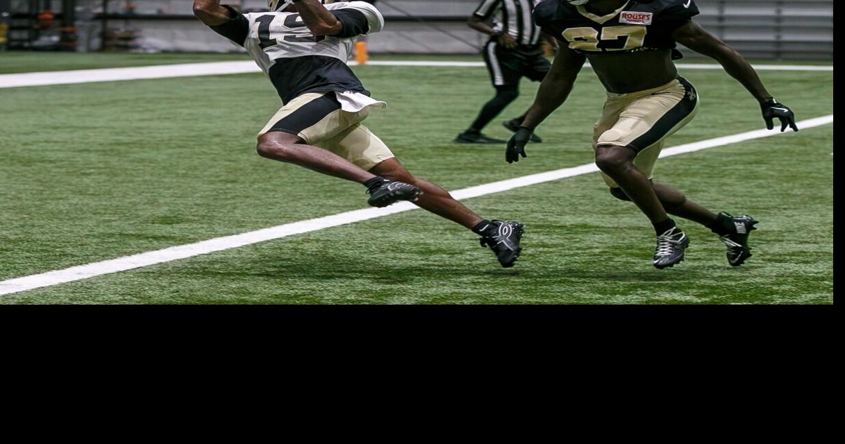 Photos: And on the seventh day, the Saints practice indoors
