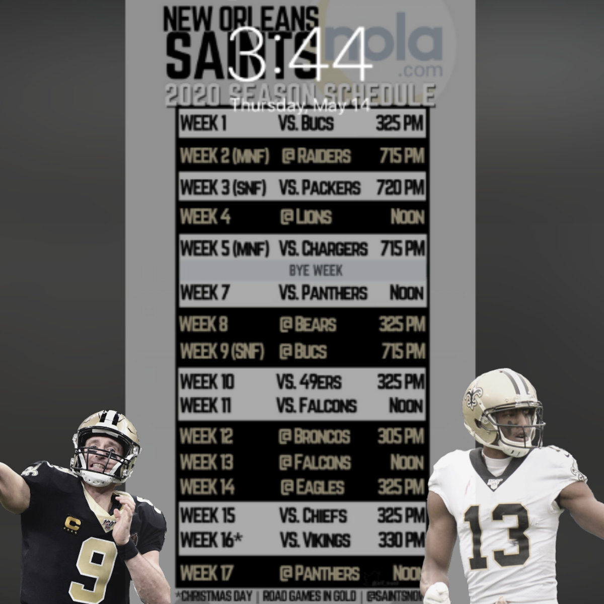 Want Saints 2020 Schedule As Your Phone Wallpaper Click Here For