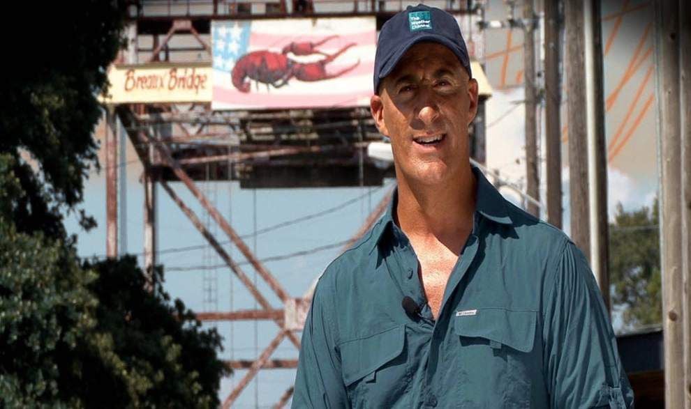 Jim Rash Storm Chaser Jim Cantore visits storm chaser in Bay St Louis, Mississippi ...