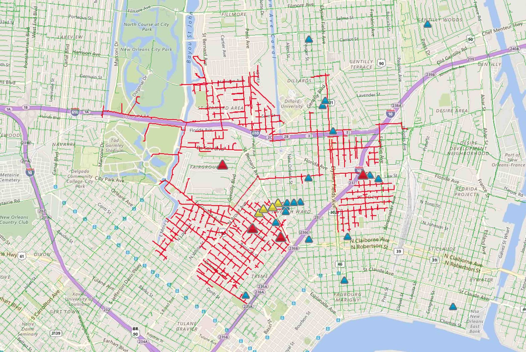 Entergy New Orleans Power Outage Map - Map